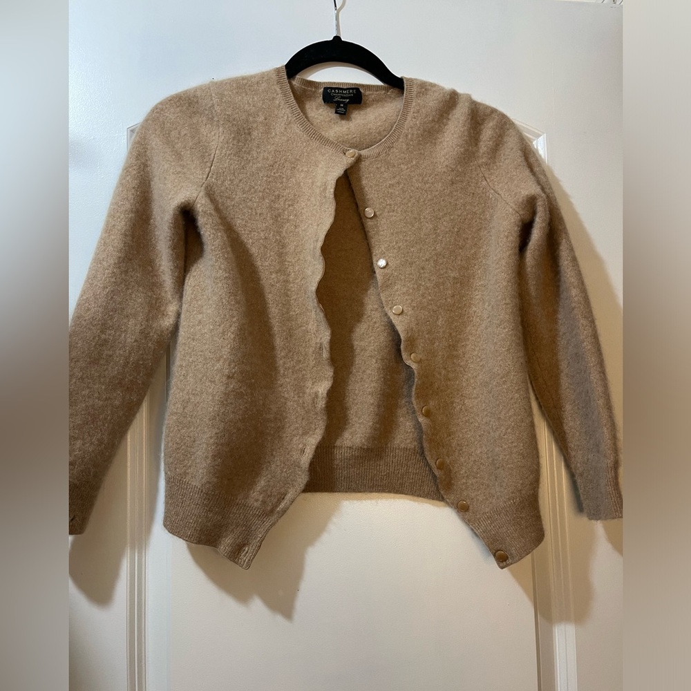 Charter Club crop cashmere button down sweater cardigan